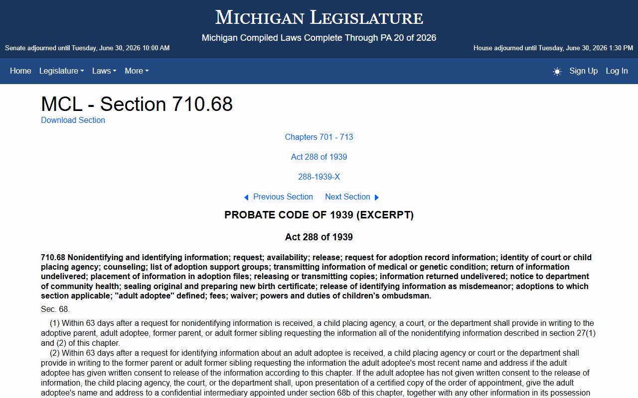 Livingston County traffic court records and Michigan adoption information set-aside statute